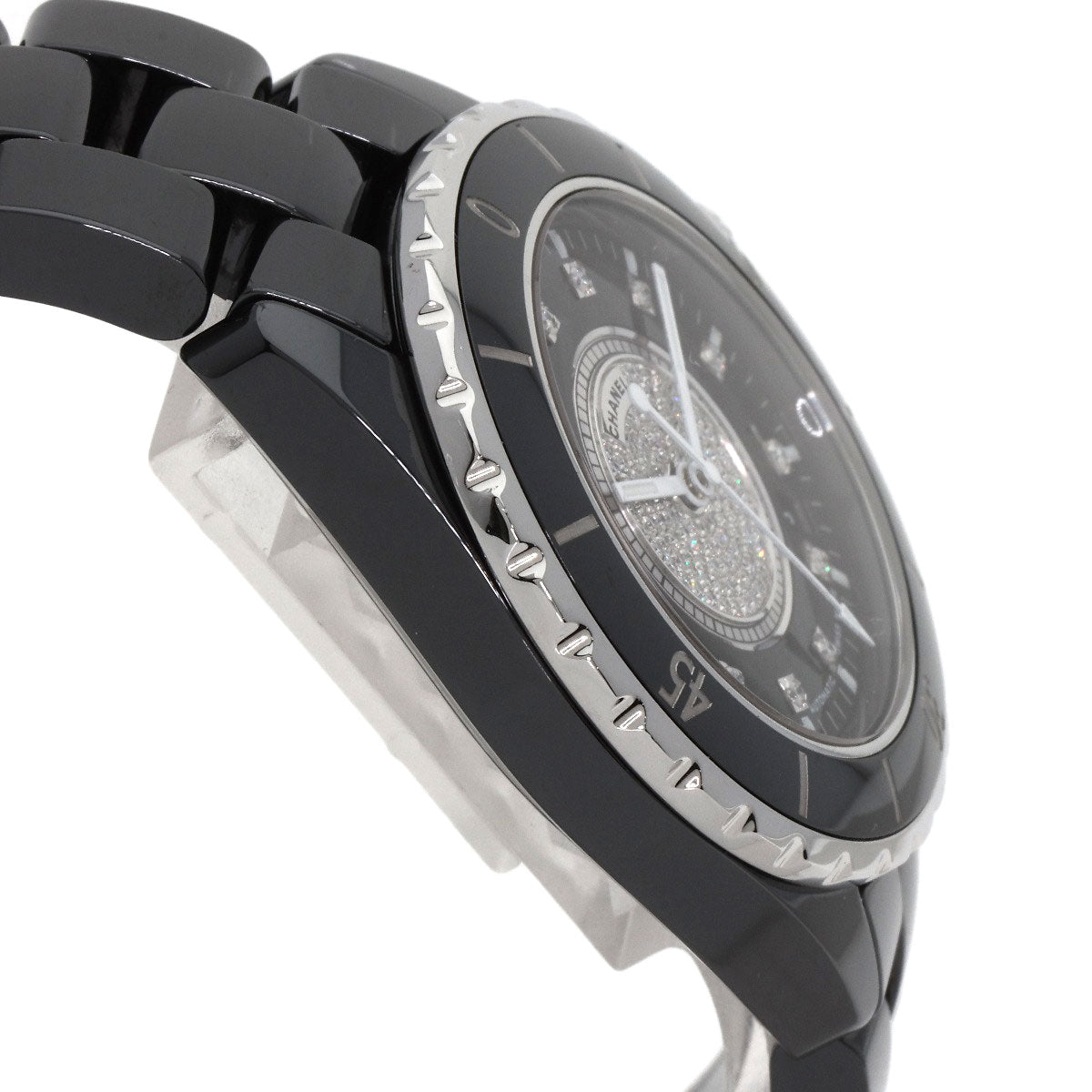CHANEL シャネル H1757 J12 38mm 12P・センター ダイヤモンド 腕時計 セラミック メンズ 中古