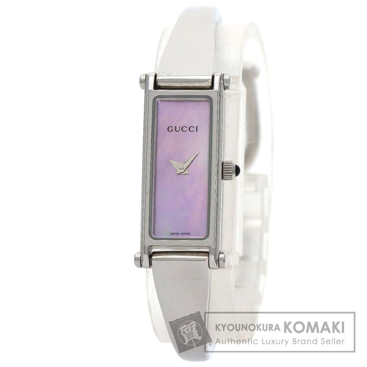 GUCCI グッチ 1500L スクエアフェイス バングル 腕時計 SS レディース 中古