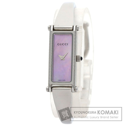 GUCCI グッチ 1500L スクエアフェイス バングル 腕時計 SS レディース 中古