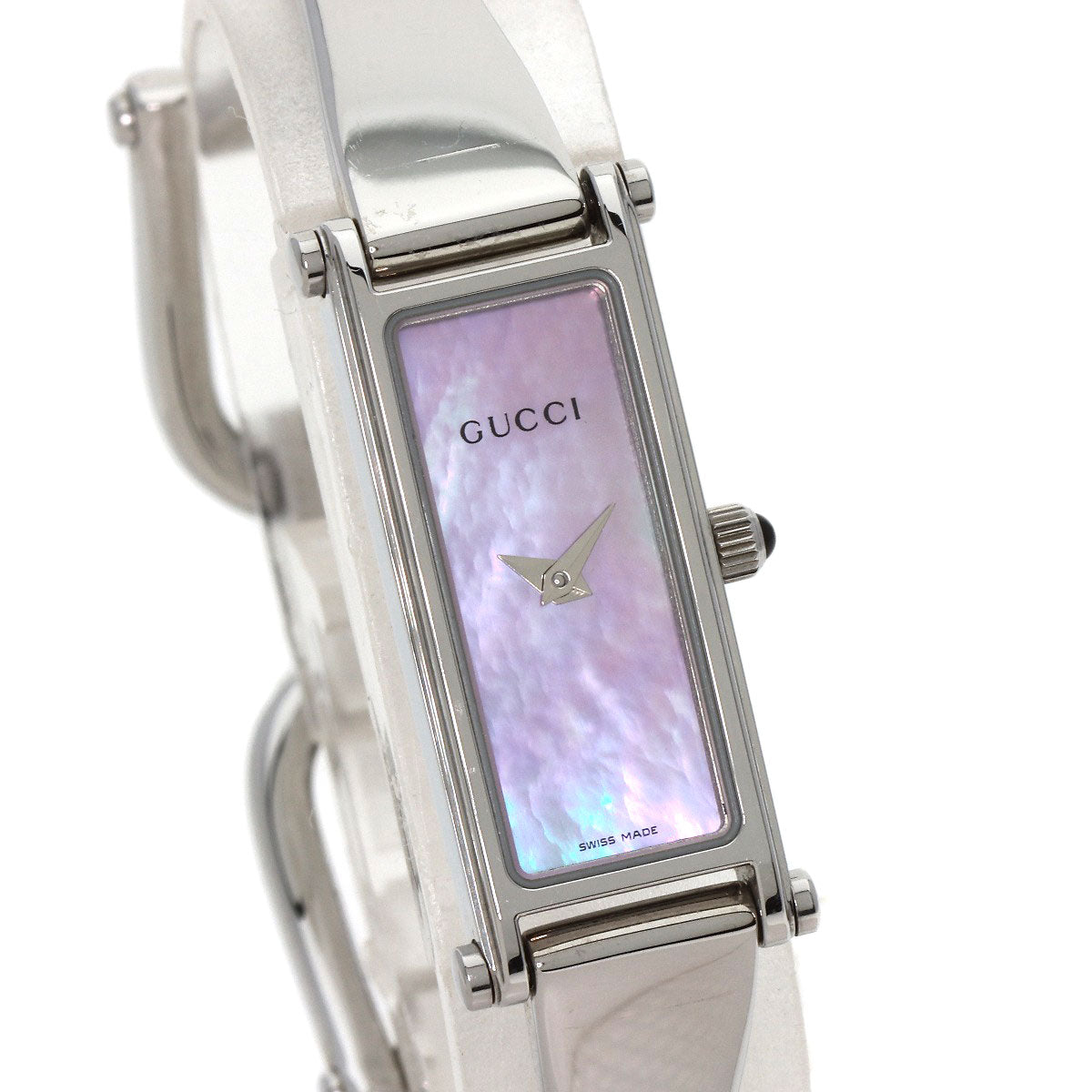 GUCCI グッチ 1500L スクエアフェイス バングル 腕時計 SS レディース 中古