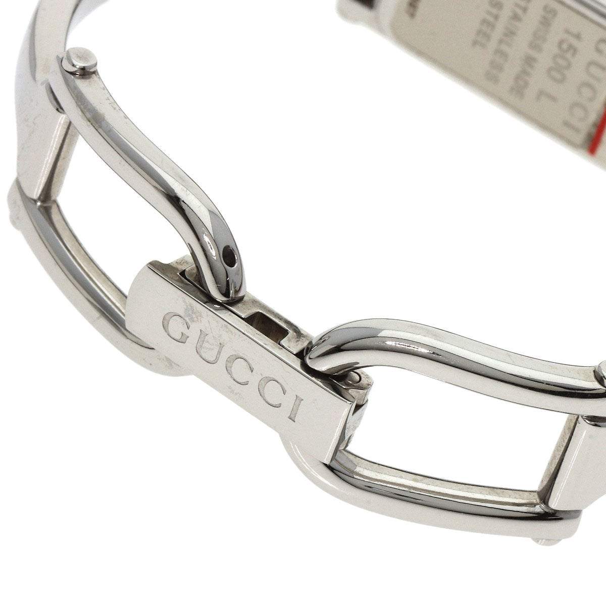 GUCCI グッチ 1500L スクエアフェイス バングル 腕時計 SS レディース 中古