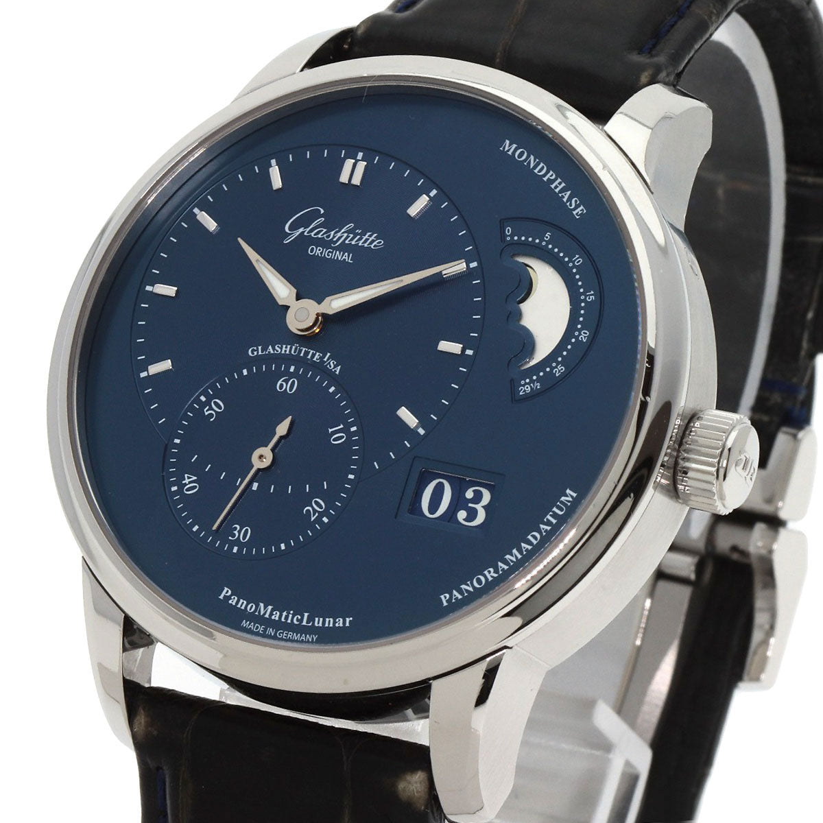 GLASHUTTE ORIGINAL グラスヒュッテ・オリジナル 1-90-02-46-32-30 パノマティックルナ ブルー 腕時計 SS メンズ 中古