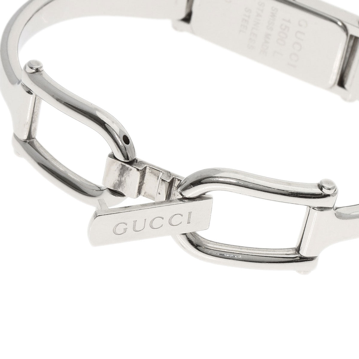 GUCCI グッチ 1500L スクエアフェイス 腕時計 SS レディース 中古