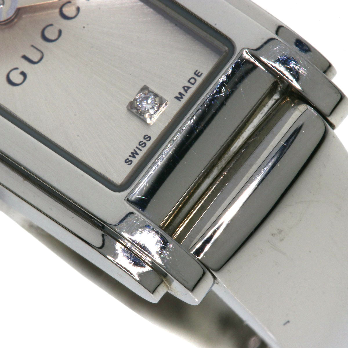 GUCCI グッチ 109 スクエアフェイス 2P ダイヤモンド 腕時計 SS レディース 中古