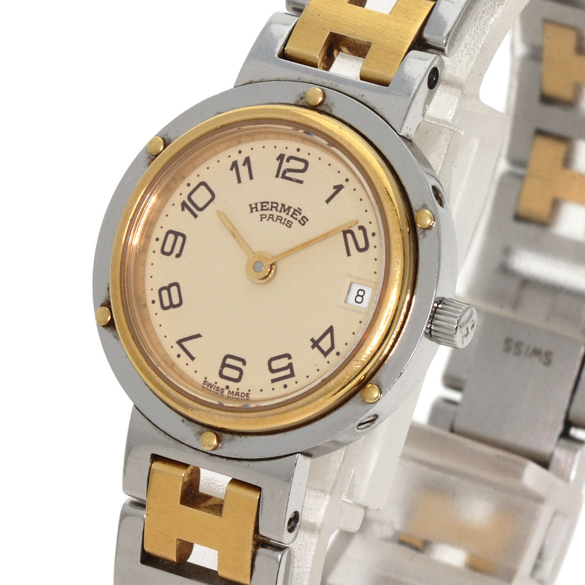 HERMES エルメス クリッパー 腕時計 SS レディース 中古