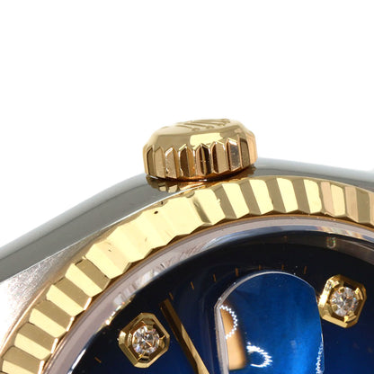 ROLEX ロレックス 16233G デイトジャスト 10P ダイヤモンド ブルーグラデーション 腕時計 SS メンズ 中古