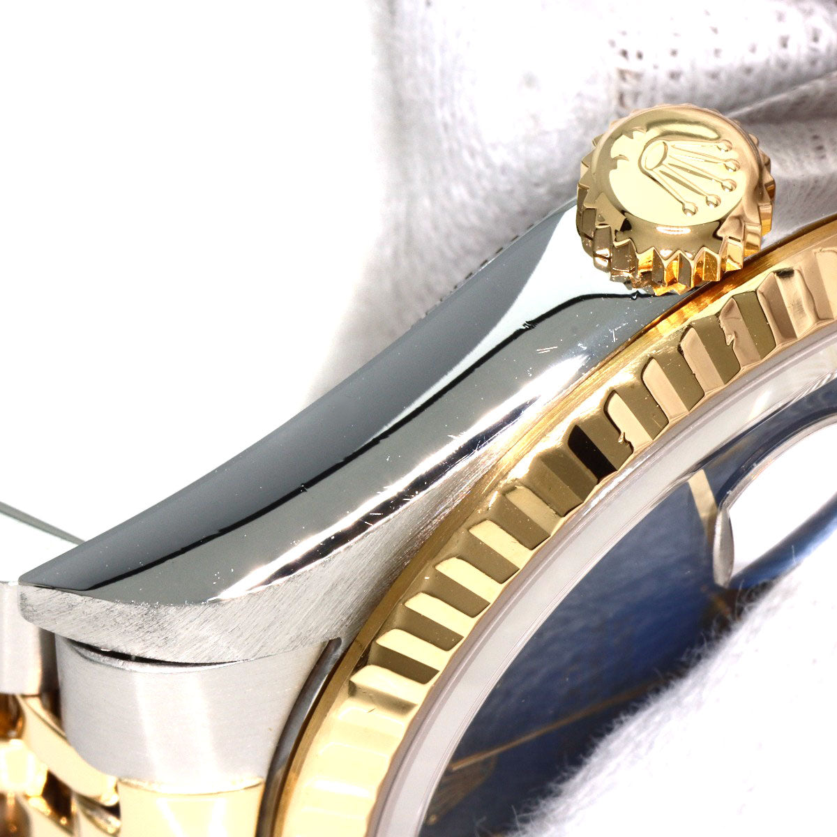 ROLEX ロレックス 16233G デイトジャスト 10P ダイヤモンド ブルーグラデーション 腕時計 SS メンズ 中古