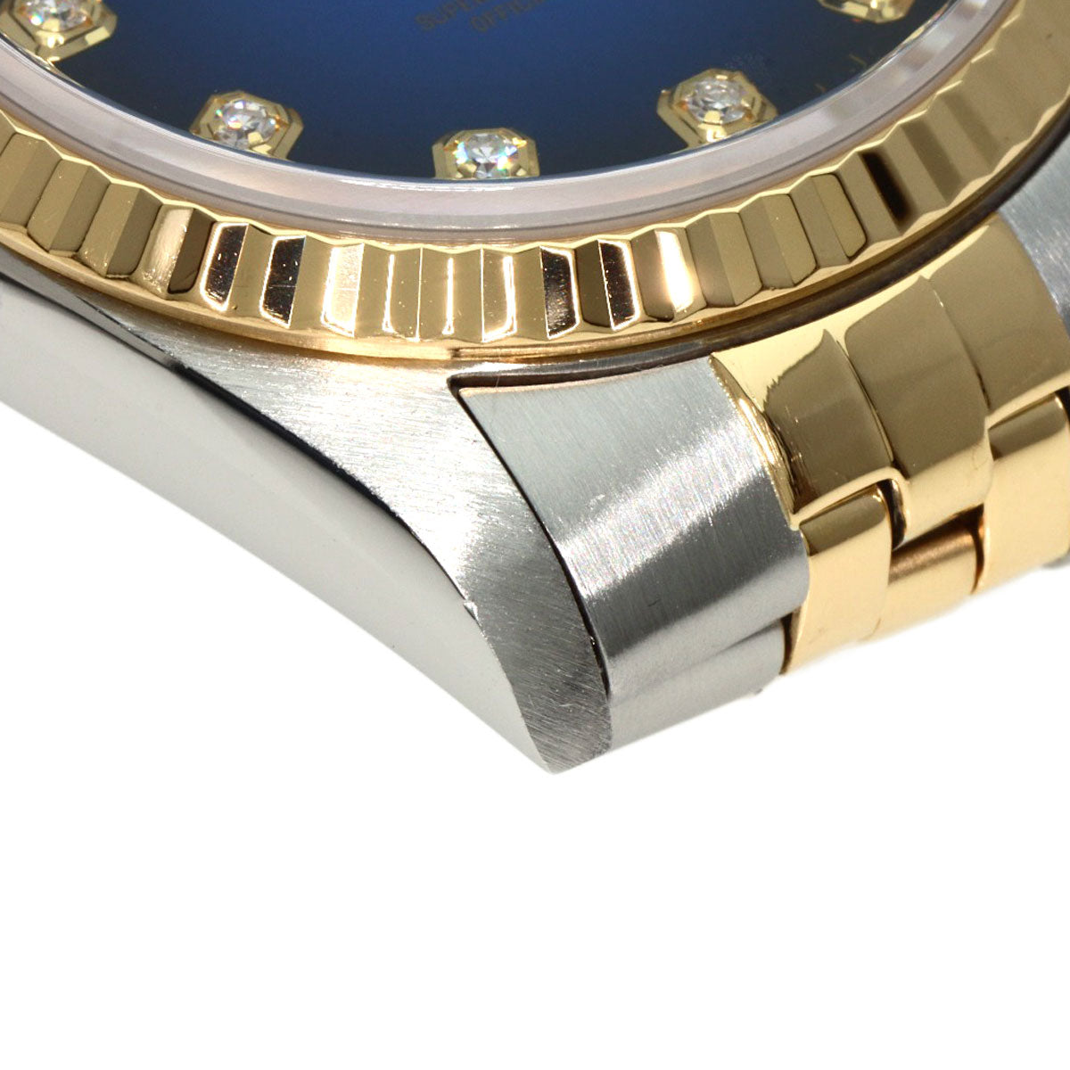 ROLEX ロレックス 16233G デイトジャスト 10P ダイヤモンド ブルーグラデーション 腕時計 SS メンズ 中古