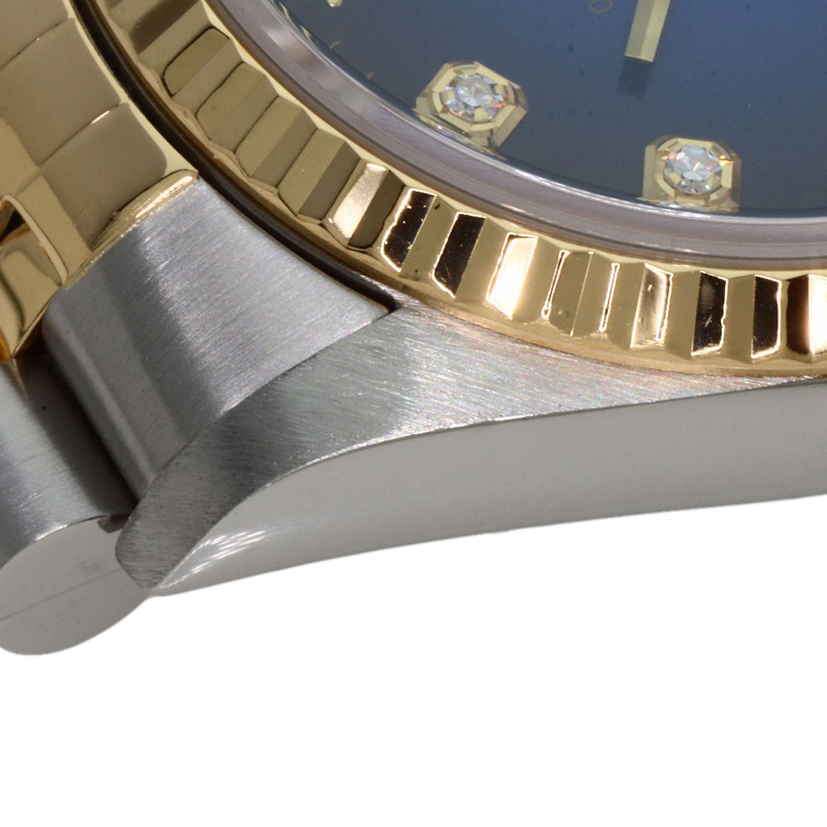 ROLEX ロレックス 16233G デイトジャスト 10P ダイヤモンド ブルーグラデーション 腕時計 SS メンズ 中古