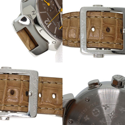 LOUIS VUITTON ルイヴィトン Q1322 タンブール クロノグラフ 腕時計 SS メンズ 中古
