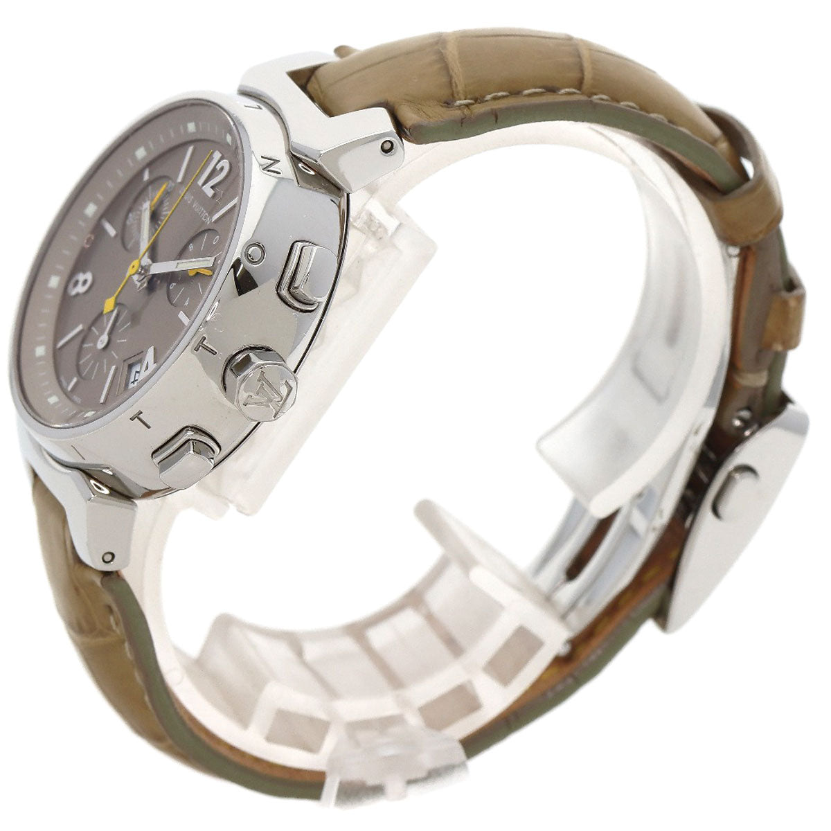 LOUIS VUITTON ルイヴィトン Q1322 タンブール クロノグラフ 腕時計 SS メンズ 中古