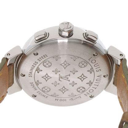 LOUIS VUITTON ルイヴィトン Q1322 タンブール クロノグラフ 腕時計 SS メンズ 中古