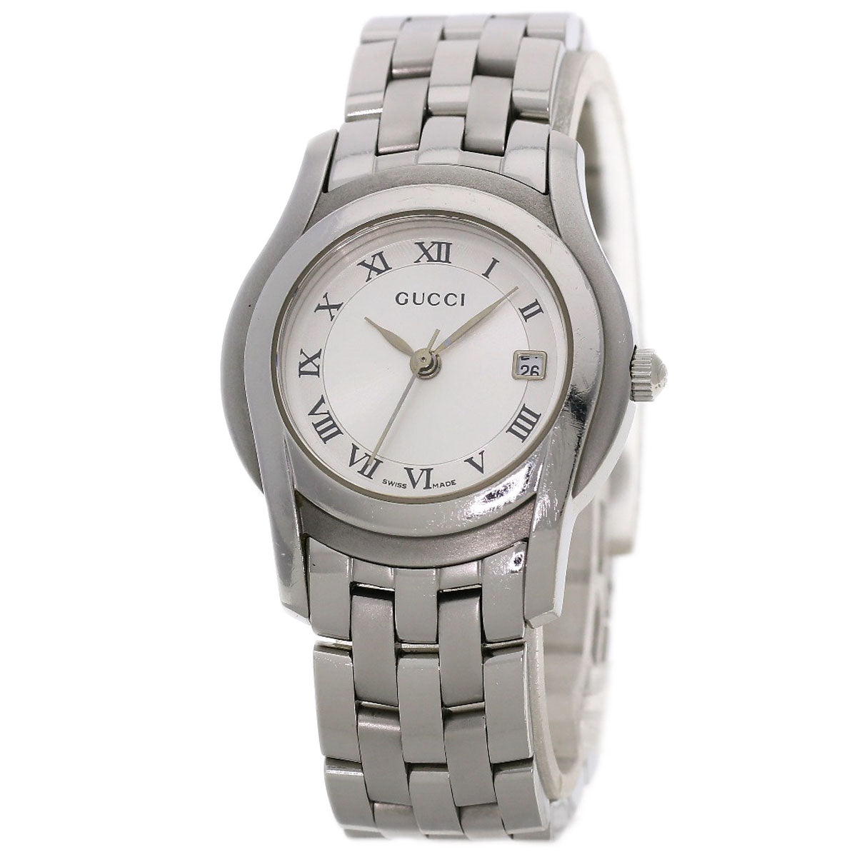 GUCCI グッチ 5500L ラウンドフェイス 腕時計 SS レディース 中古