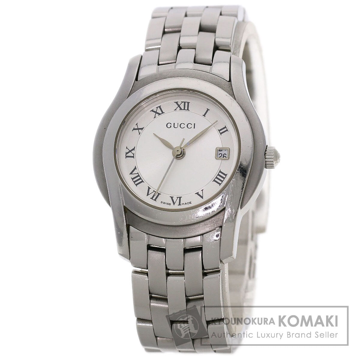 GUCCI グッチ 5500L ラウンドフェイス 腕時計 SS レディース 中古