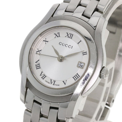 GUCCI グッチ 5500L ラウンドフェイス 腕時計 SS レディース 中古