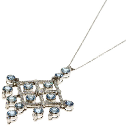 TIFFANY&Co. ティファニー アクアマリン ダイヤモンド アールデコ ネックレス PT950 レディース 中古