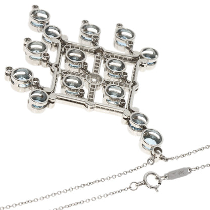 TIFFANY&Co. ティファニー アクアマリン ダイヤモンド アールデコ ネックレス PT950 レディース 中古