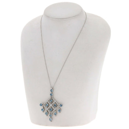 TIFFANY&Co. ティファニー アクアマリン ダイヤモンド アールデコ ネックレス PT950 レディース 中古