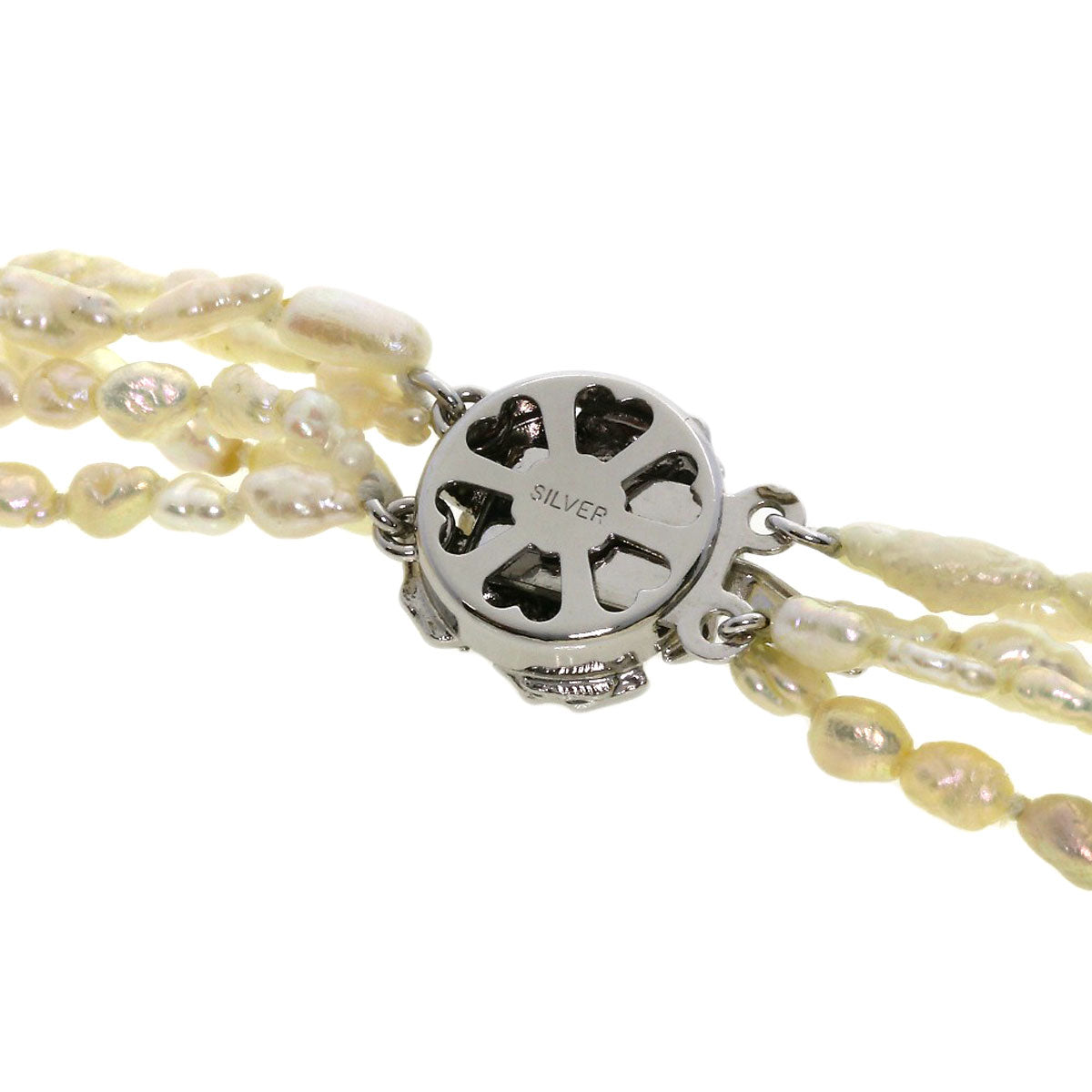 SELECT JEWELRY セレクトジュエリー 淡水パール 真珠 5連 ネックレス SV レディース 中古