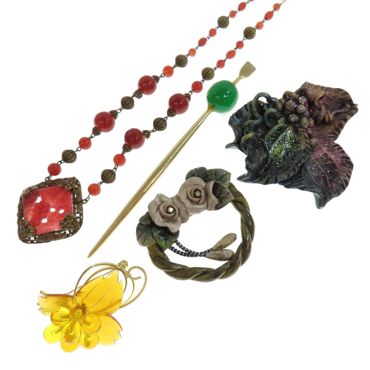 SELECT JEWELRY セレクトジュエリー ブローチ カンザシ ネックレス 10点セット ブローチ 金属製 レディース 中古