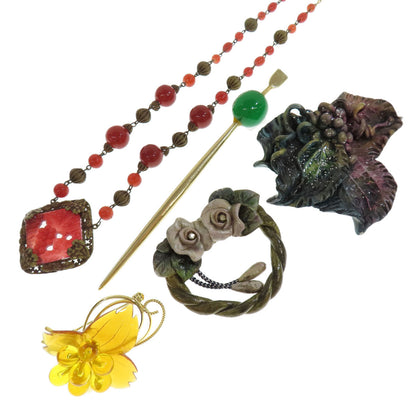 SELECT JEWELRY セレクトジュエリー ブローチ カンザシ ネックレス 10点セット ブローチ 金属製 レディース 中古