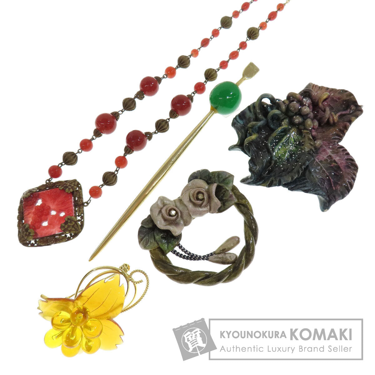 SELECT JEWELRY セレクトジュエリー ブローチ カンザシ ネックレス 10点セット ブローチ 金属製 レディース 中古