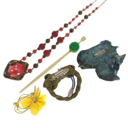 SELECT JEWELRY セレクトジュエリー ブローチ カンザシ ネックレス 10点セット ブローチ 金属製 レディース 中古