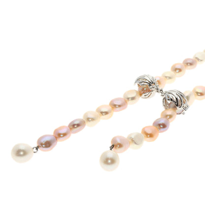 SELECT JEWELRY セレクトジュエリー 淡水パール 真珠　ダイヤモンド ネックレス SV レディース 中古