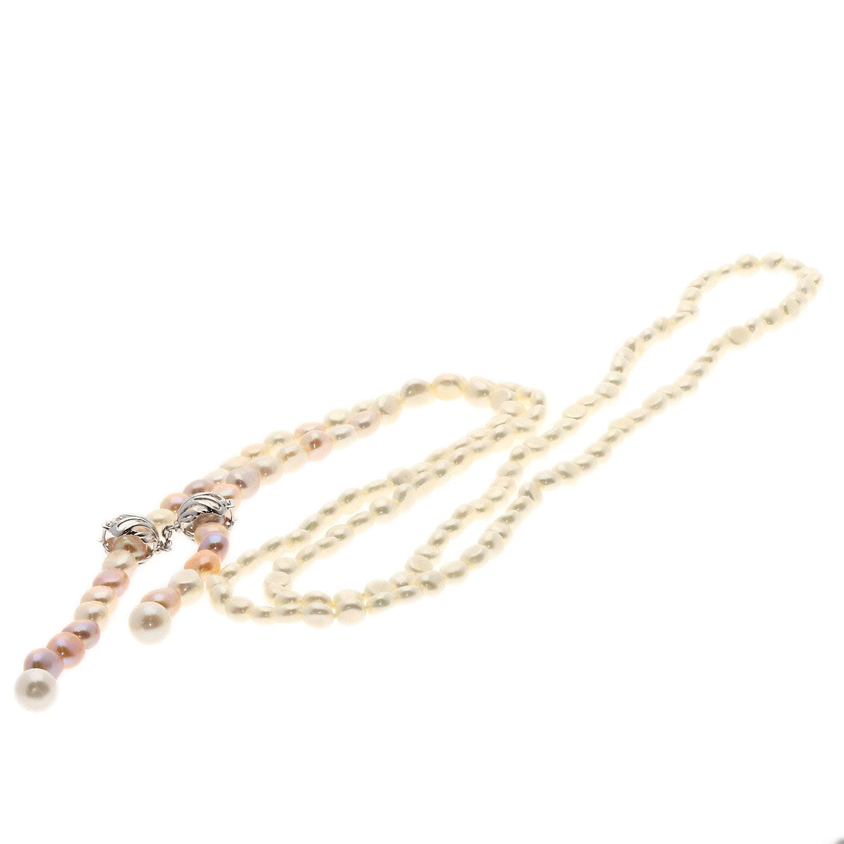 SELECT JEWELRY セレクトジュエリー 淡水パール 真珠　ダイヤモンド ネックレス SV レディース 中古
