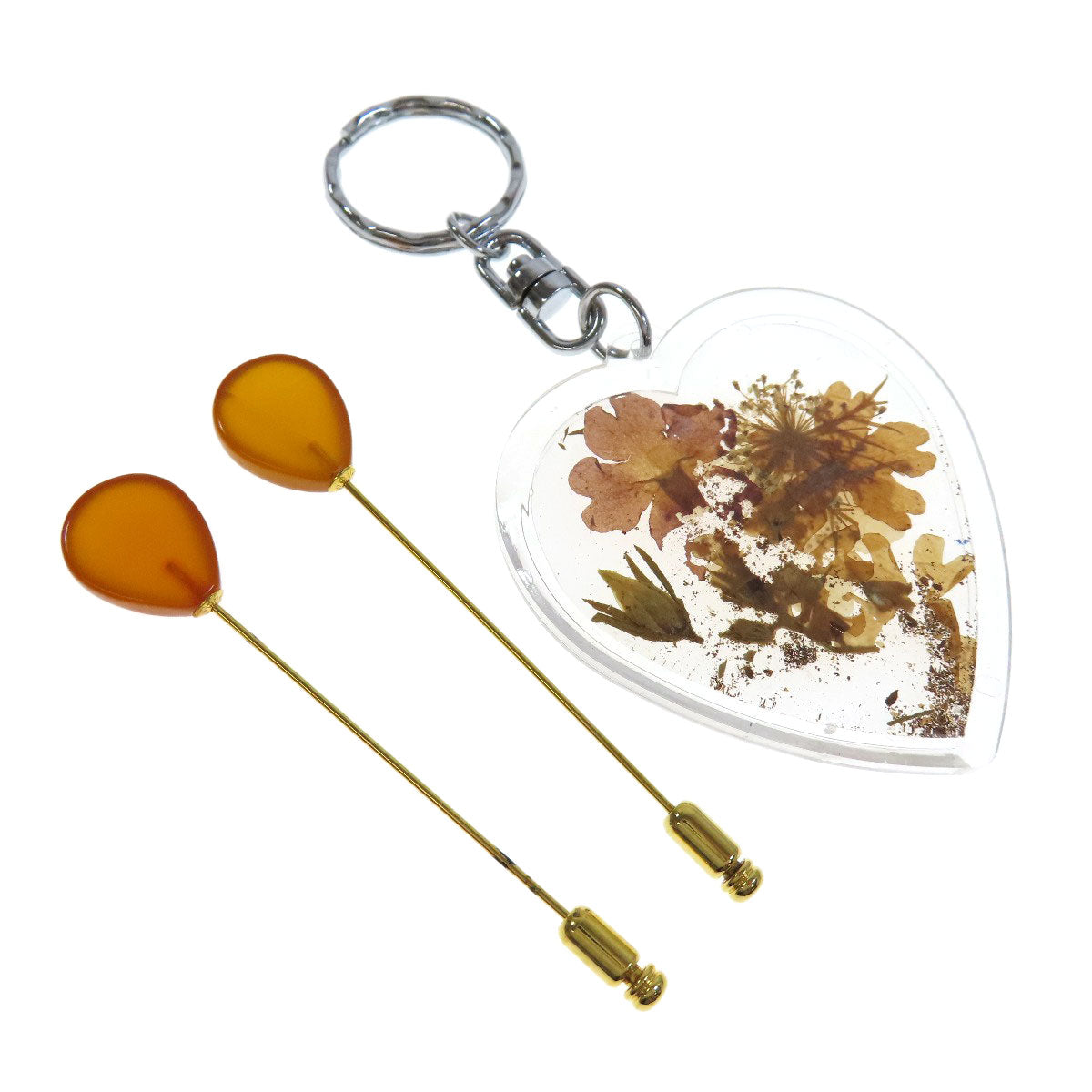 SELECT JEWELRY セレクトジュエリー イヤリング　ピンブローチ キーホルダー 5点セット イヤリング 金属製 レディース 中古