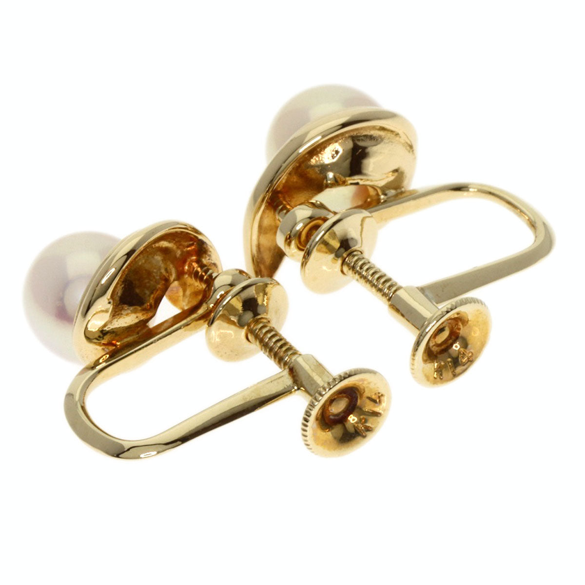 MIKIMOTO ミキモト パール 真珠 イヤリング K14YG レディース 中古
