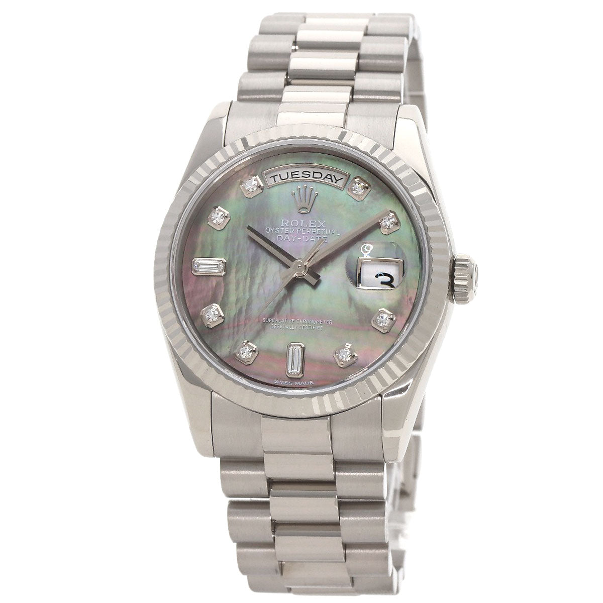 ROLEX ロレックス 118239NA デイデイト 10P ダイヤモンド 腕時計 K18WG メンズ 中古
