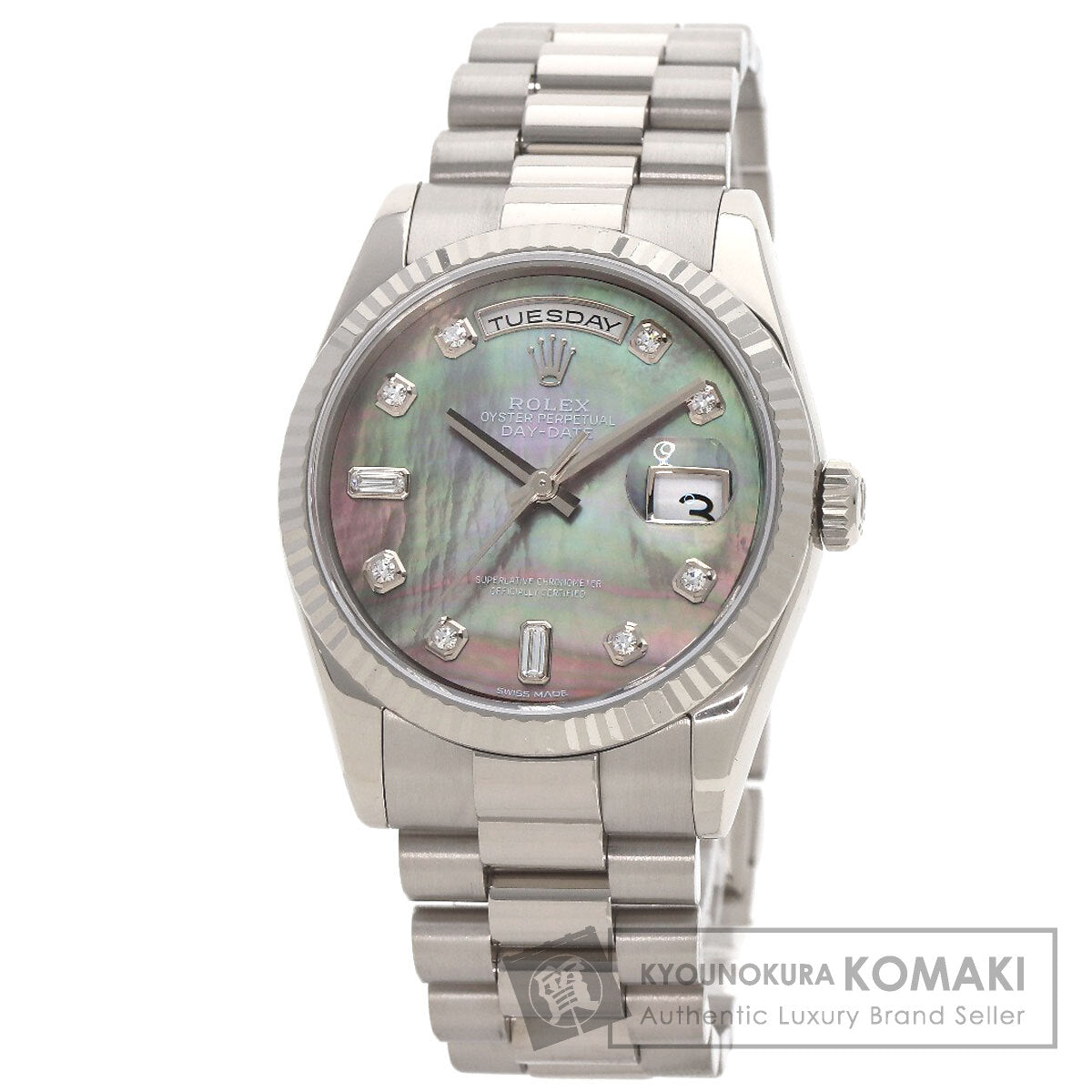 ROLEX ロレックス 118239NA デイデイト 10P ダイヤモンド 腕時計 K18WG メンズ 中古