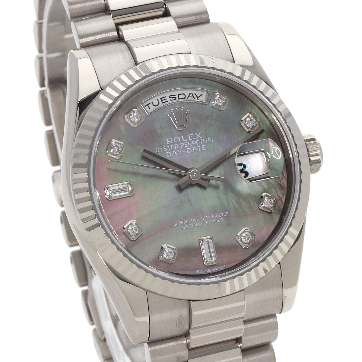 ROLEX ロレックス 118239NA デイデイト 10P ダイヤモンド 腕時計 K18WG メンズ 中古