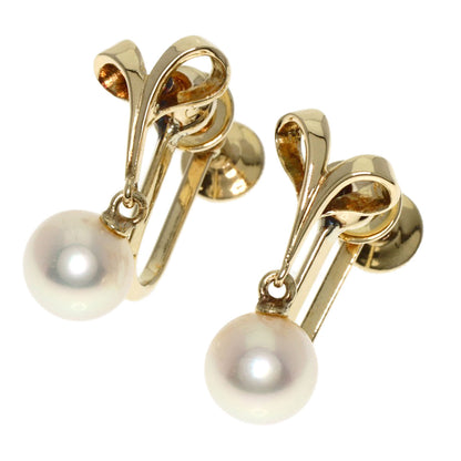 MIKIMOTO ミキモト アコヤパール 真珠 イヤリング K14YG レディース 中古