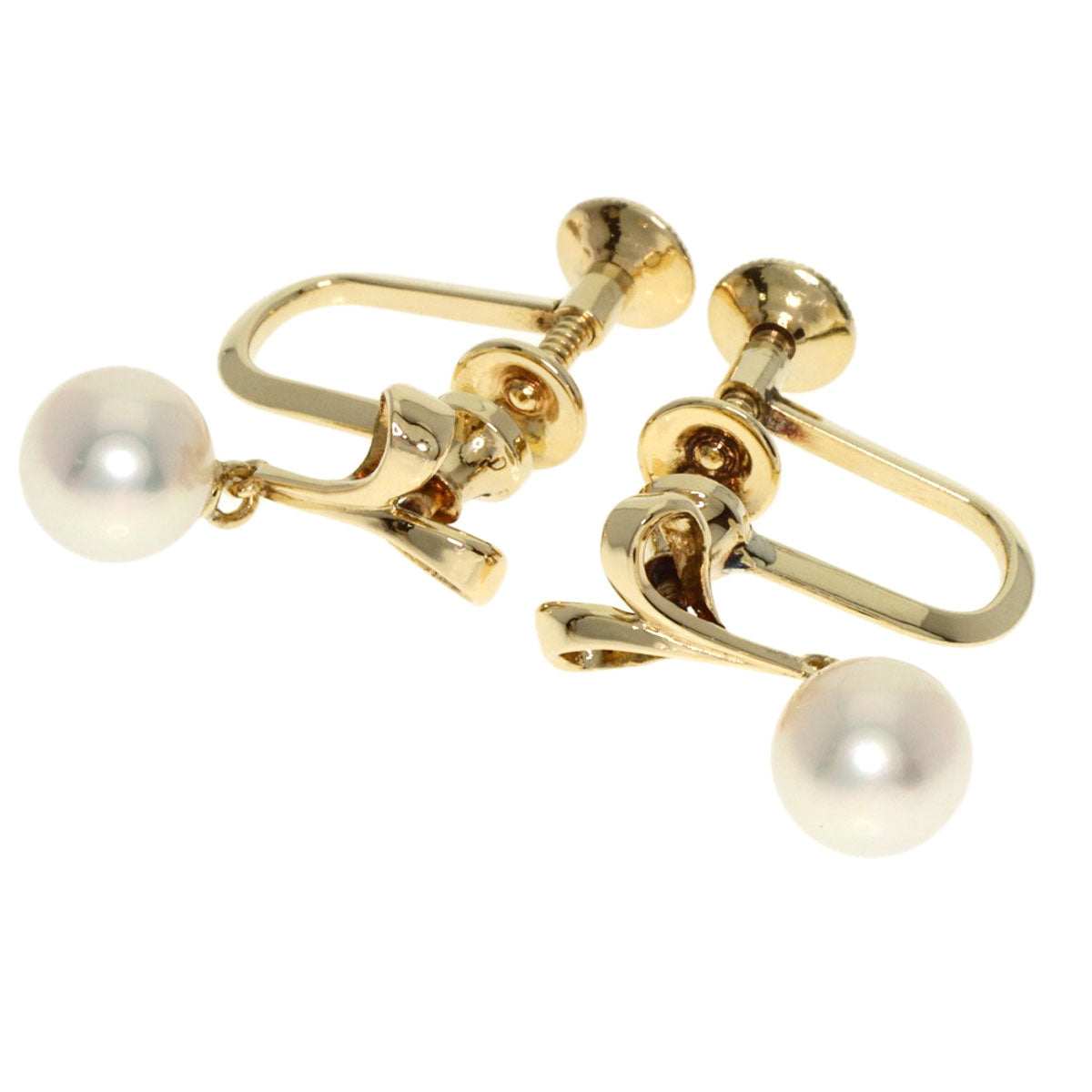 MIKIMOTO ミキモト アコヤパール 真珠 イヤリング K14YG レディース 中古