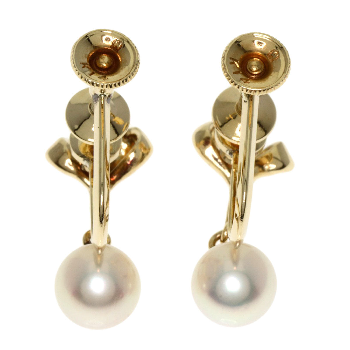 MIKIMOTO ミキモト アコヤパール 真珠 イヤリング K14YG レディース 中古