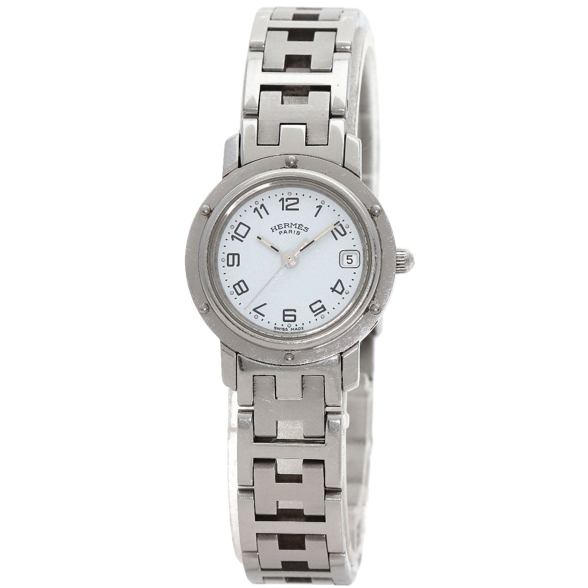 HERMES エルメス CL4.210 クリッパー 腕時計 SS レディース 中古