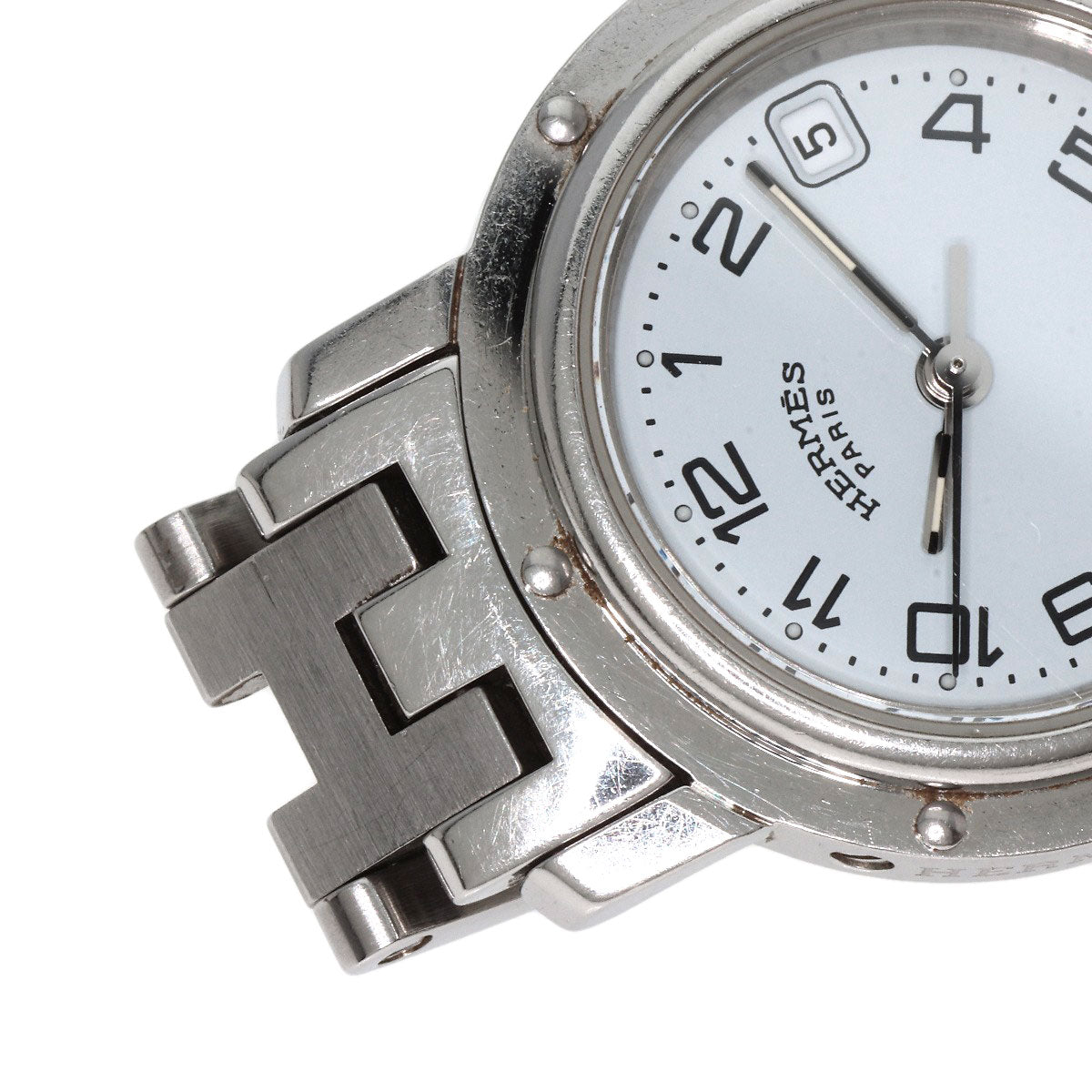 HERMES エルメス CL4.210 クリッパー 腕時計 SS レディース 中古