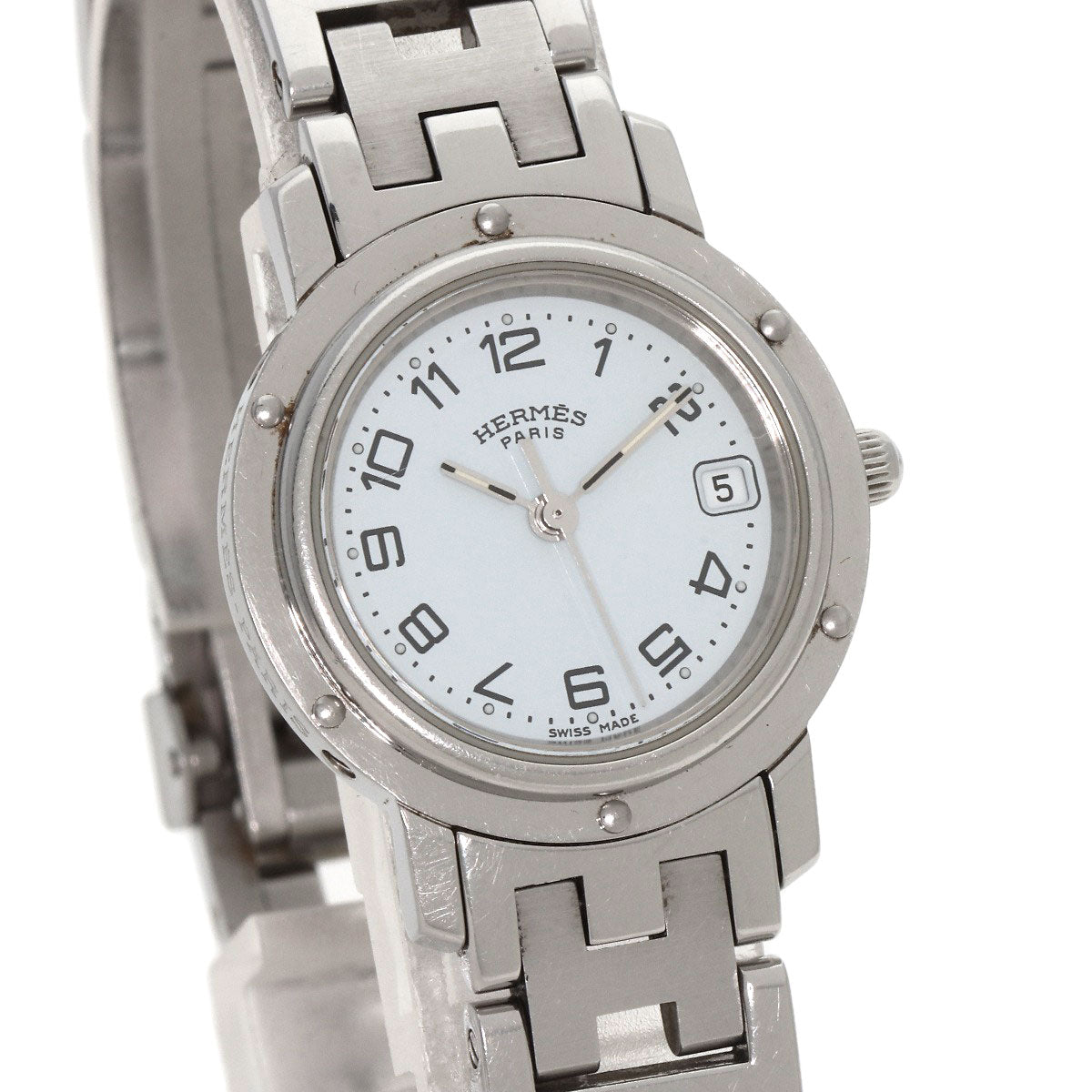 HERMES エルメス CL4.210 クリッパー 腕時計 SS レディース 中古