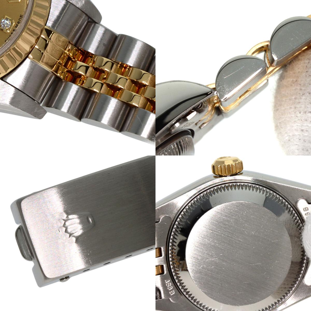 ROLEX ロレックス 79173G デイトジャスト 10P ダイヤモンド 腕時計 SS レディース 中古