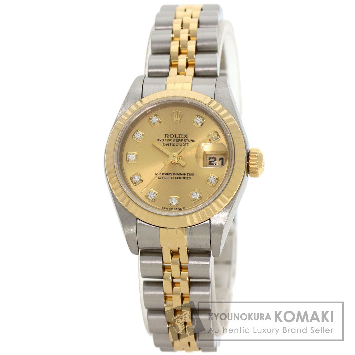 ROLEX ロレックス 79173G デイトジャスト 10P ダイヤモンド 腕時計 SS レディース 中古