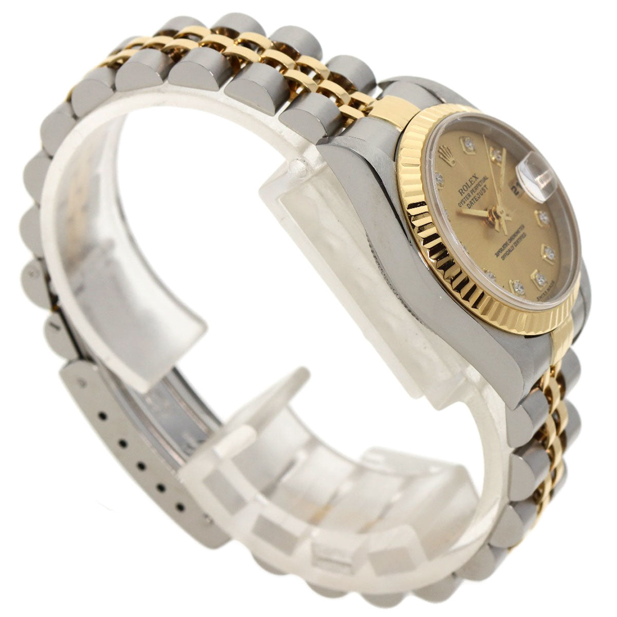 ROLEX ロレックス 79173G デイトジャスト 10P ダイヤモンド 腕時計 SS レディース 中古