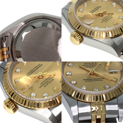 ROLEX ロレックス 79173G デイトジャスト 10P ダイヤモンド 腕時計 SS レディース 中古