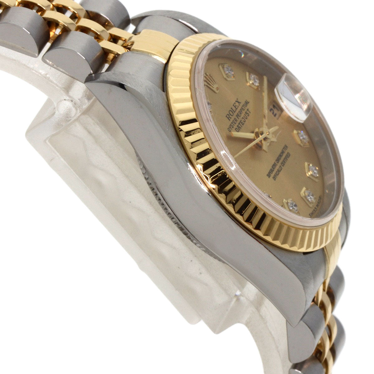 ROLEX ロレックス 79173G デイトジャスト 10P ダイヤモンド 腕時計 SS レディース 中古