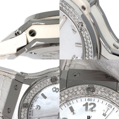 HUBLOT ウブロ 361.SE.6010.RW.1104 ビッグバン オールホワイト マザーオブパール 腕時計 SS レディース 中古