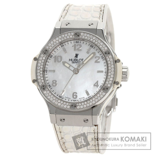HUBLOT ウブロ 361.SE.6010.RW.1104 ビッグバン オールホワイト マザーオブパール 腕時計 SS レディース 中古