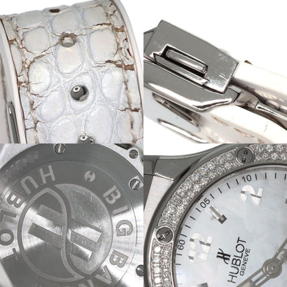 HUBLOT ウブロ 361.SE.6010.RW.1104 ビッグバン オールホワイト マザーオブパール 腕時計 SS レディース 中古