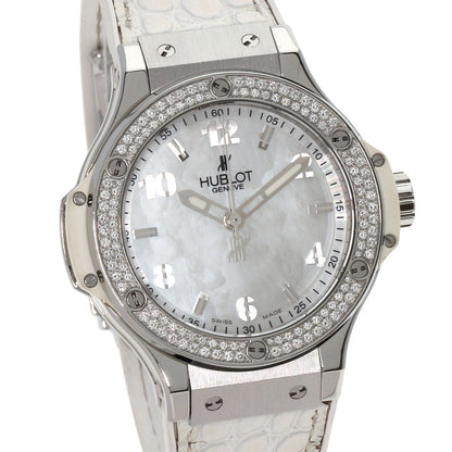 HUBLOT ウブロ 361.SE.6010.RW.1104 ビッグバン オールホワイト マザーオブパール 腕時計 SS レディース 中古
