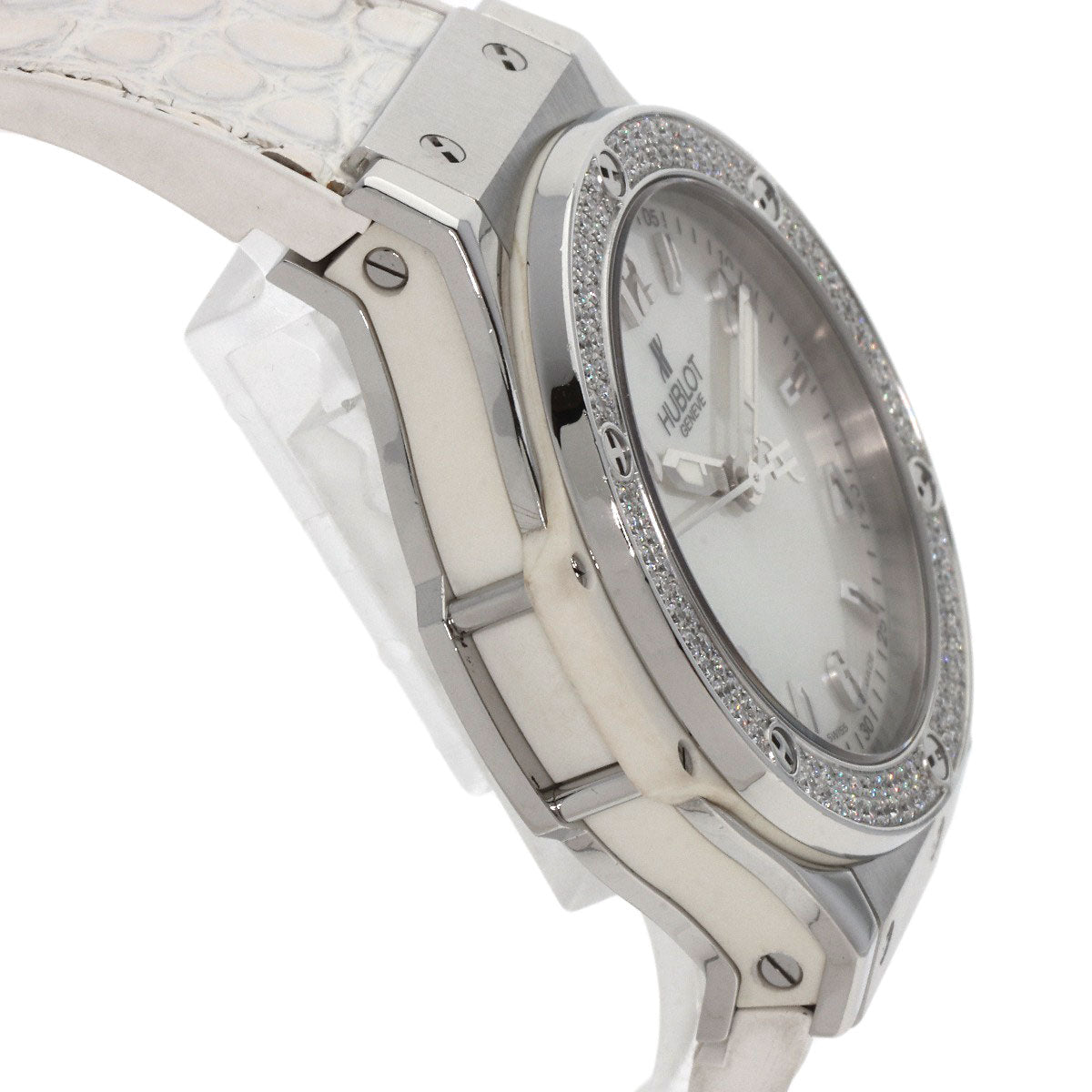 HUBLOT ウブロ 361.SE.6010.RW.1104 ビッグバン オールホワイト マザーオブパール 腕時計 SS レディース 中古